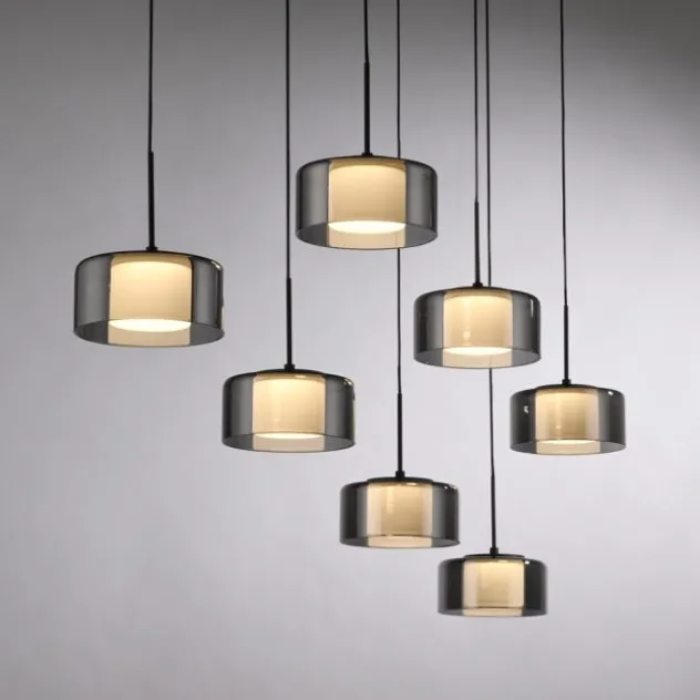 Pendelleuchte LED RIKA 7 flammig schwarz Comfort Lift Simply Dim