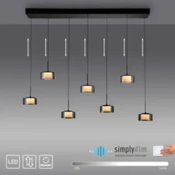 Pendelleuchte LED RIKA 7 flammig schwarz Comfort Lift Simply Dim
