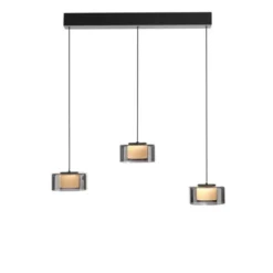 Pendelleuchte LED RIKA 3 flammig schwarz Comfort Lift Simply Dim