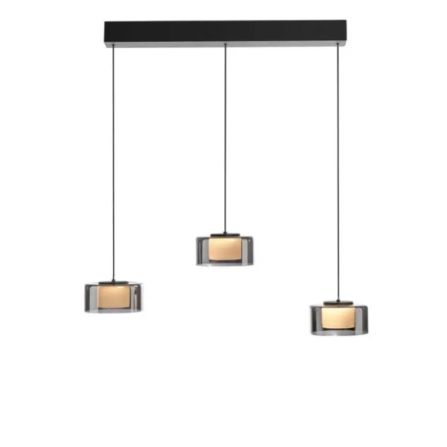 Pendelleuchte LED RIKA 3 flammig schwarz Comfort Lift Simply Dim