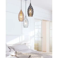 Pendelleuchte, ovales Glas, transparent, dekorative Lichtquelle, modern