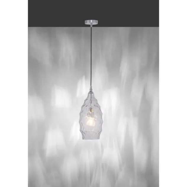 Pendelleuchte, ovales Glas, transparent, dekorative Lichtquelle, modern
