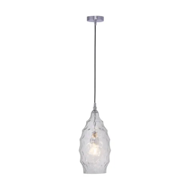 Pendelleuchte, ovales Glas, transparent, dekorative Lichtquelle, modern