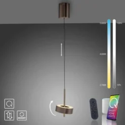 Pendelleuchte Q-ROTATE 1 flammig dunkel metall braun höhenverstellbar
