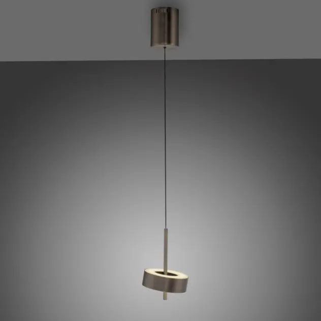Pendelleuchte Q-ROTATE 1 flammig dunkel metall braun höhenverstellbar