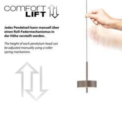 Pendelleuchte Q-ROTATE 1 flammig dunkel metall braun höhenverstellbar