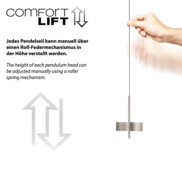 Pendelleuchte Q-ROTATE 1 flammig aluminium höhenverstellbar Smart Home