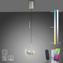 Pendelleuchte Q-ROTATE 1 flammig aluminium höhenverstellbar Smart Home