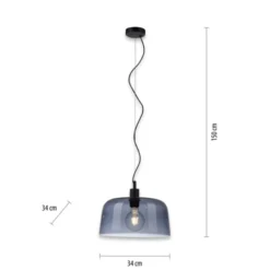 Pendelleuchte, rauchfarbenes Glas, stillvolle Optik