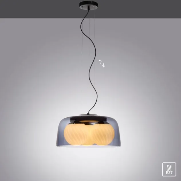 Pendelleuchte rauchfarben, stillvolle Optik