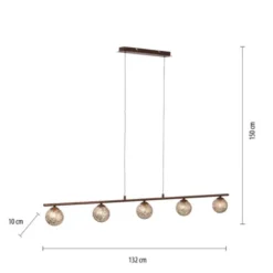 Pendelleuchte, rost, braun-gold, Landhaus-Stil, lichtdurchlässiges Muster