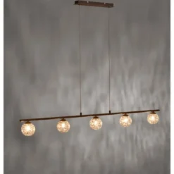 Pendelleuchte, rost, braun-gold, Landhaus-Stil, lichtdurchlässiges Muster