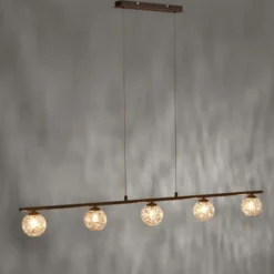Pendelleuchte, rost, braun-gold, Landhaus-Stil, lichtdurchlässiges Muster