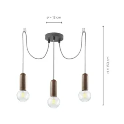 Pendelleuchte, rostfarben, E27, Industrial Stil, 2 flg., flexibel einstellbar