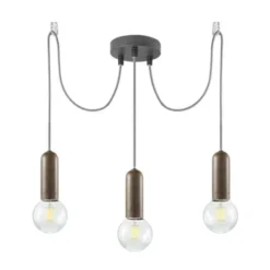Pendelleuchte, rostfarben, E27, Industrial Stil, 2 flg., flexibel einstellbar