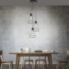 Pendelleuchte, schwarz, drei Metallkörbe, modern, Retro Stil, E27 Fassung
