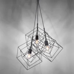 Pendelleuchte, schwarz, Metallkörben, Retro Design, E27, individuelle Licht