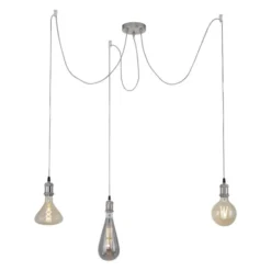Pendelleuchte, stahl, 3-flammig, Retro-Stil, E27 Fassung, modern, vintage