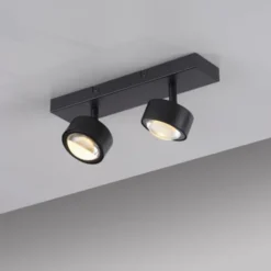 Schöner Wohnen-Kollektion Deckenleuchte Strahler KULU, schwarz, 2-flammig, dreh- und schwenkbar