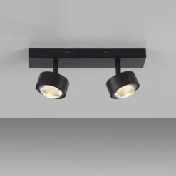 Schöner Wohnen-Kollektion Deckenleuchte Strahler KULU, schwarz, 2-flammig, dreh- und schwenkbar