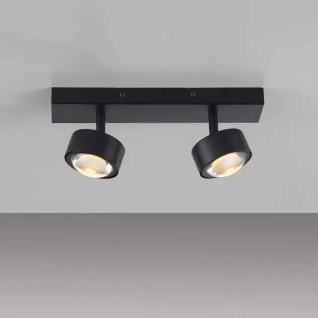 Schöner Wohnen-Kollektion Deckenleuchte Strahler KULU, schwarz, 2-flammig, dreh- und schwenkbar
