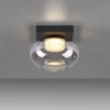 Schöner Wohnen-Kollektion Deckenleuchte SIA schwarz, Rauchglas, dimmbar, Memory