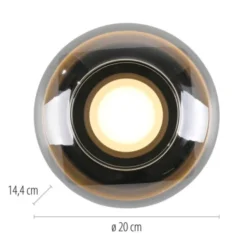 Schöner Wohnen-Kollektion Deckenleuchte SIA schwarz, Rauchglas, dimmbar, Memory