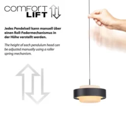 Schöner Wohnen-Kollektion 3fl. LED Pendelleuchte ELMO schwarz
