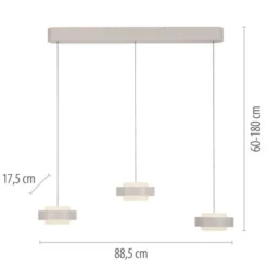 Schöner Wohnen-Kollektion 3fl. LED Pendelleuchte ELMO sandbrise