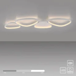 Schöner Wohnen-Kollektion LED Deckenleuchte PEBBLES, weiss, dimmbar, länglich