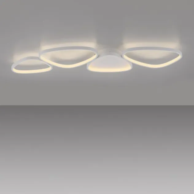 Schöner Wohnen-Kollektion LED Deckenleuchte PEBBLES, weiss, dimmbar, länglich