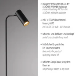 Schöner Wohnen-Kollektion LED Stehleuchte RIK, schwarz, dreh-und schwenkbar, Schnurschalter