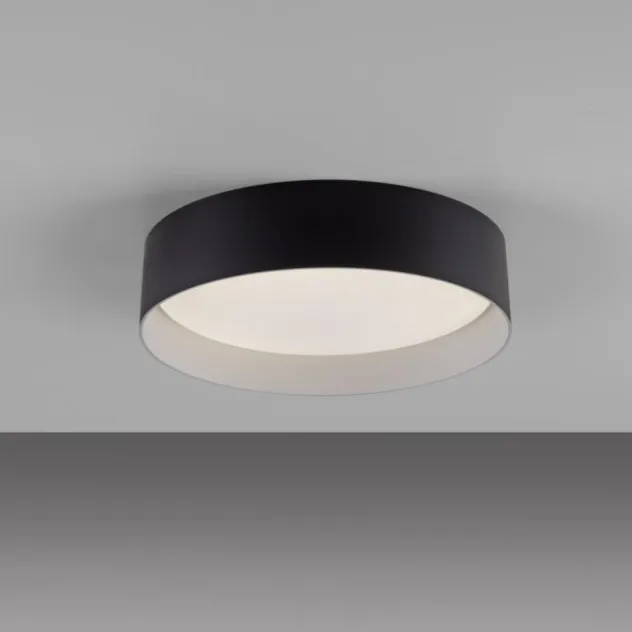 Schöner Wohnen-Kollektion LED Deckenleuchte TAVOLI, schwarz, rund D=28,5cm, dimmbar, Fernbedienung