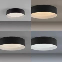 Schöner Wohnen-Kollektion LED Deckenleuchte TAVOLI, schwarz, rund D=28,5cm, dimmbar, Fernbedienung