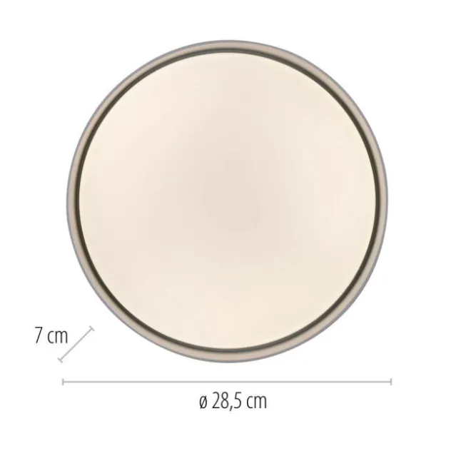 Schöner Wohnen-Kollektion LED Deckenleuchte TAVOLI, schwarz, rund D=28,5cm, dimmbar, Fernbedienung