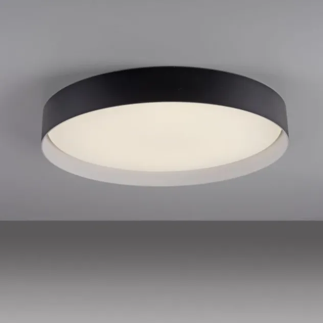 Schöner Wohnen-Kollektion LED Deckenleuchte TAVOLI, schwarz, rund D=49cm, dimmbar, Fernbedienung