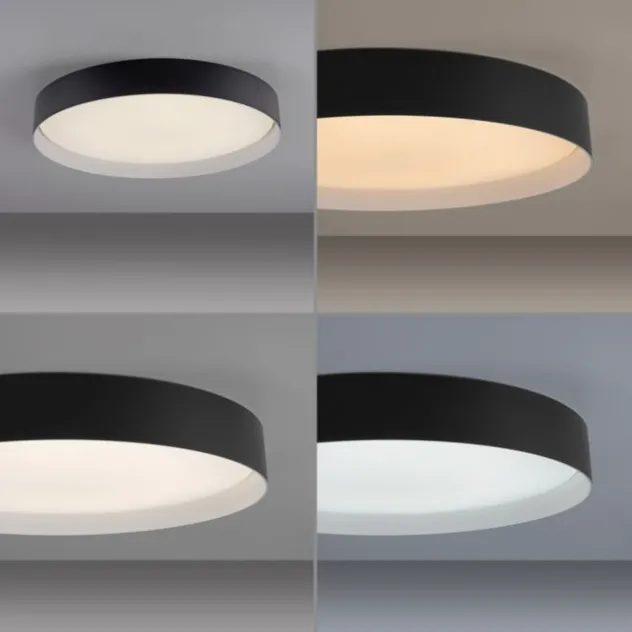 Schöner Wohnen-Kollektion LED Deckenleuchte TAVOLI, schwarz, rund D=49cm, dimmbar, Fernbedienung