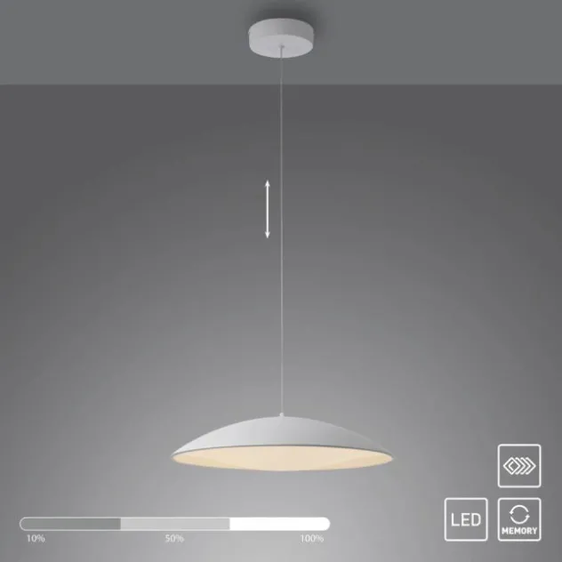 Schöner Wohnen-Kollektion LED Pendelleuchte LENTE, weiss, dimmbar, Memoryfunktion