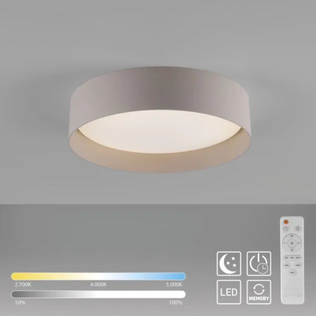 Schöner Wohnen-Kollektion LED Deckenleuchte TAVOLI Sandfarben, dimmbar, Fernbedienung