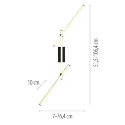 Schöner Wohnen-Kollektion LED Deckenleuchte STRAIGHT, schwarz, Arme schwenkbar