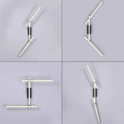 Schöner Wohnen-Kollektion LED Deckenleuchte STRAIGHT, schwarz, Arme schwenkbar