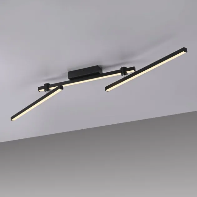 Schöner Wohnen-Kollektion LED Deckenleuchte STRAIGHT, schwarz, Arme schwenkbar