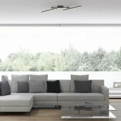 Schöner Wohnen-Kollektion LED Deckenleuchte STRAIGHT, schwarz, Arme schwenkbar