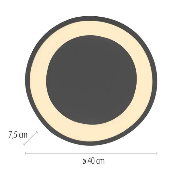 Schöner Wohnen-Kollektion LED Deckenleuchte MONTA, schwarz, dimmbar, Memoryfunktion