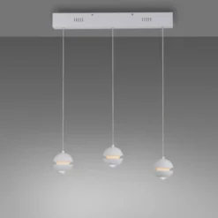 Schöner Wohnen-Kollektion LED Pendelleuchte LINI, weiss, 3-flammig, Lift