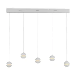 Schöner Wohnen-Kollektion LED Pendelleuchte LINI, weiss, 5-flammig, höhenverstellbar