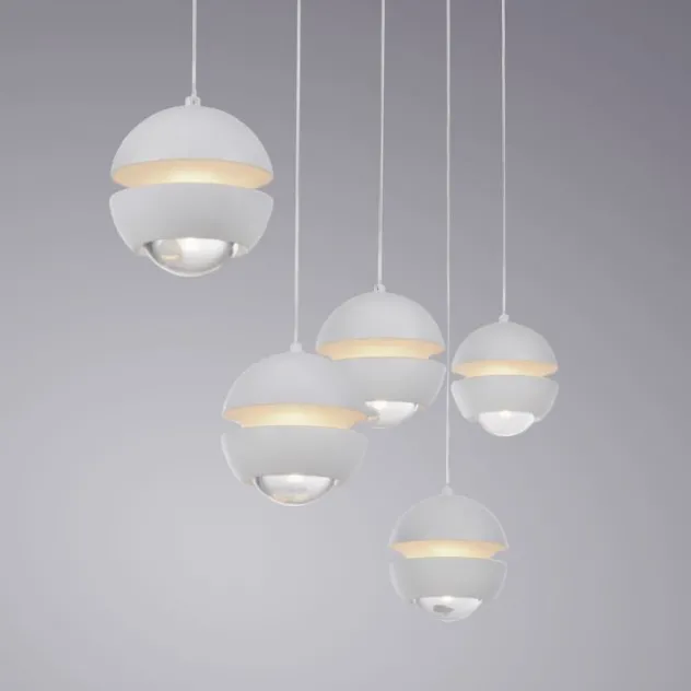 Schöner Wohnen-Kollektion LED Pendelleuchte LINI, weiss, 5-flammig, höhenverstellbar