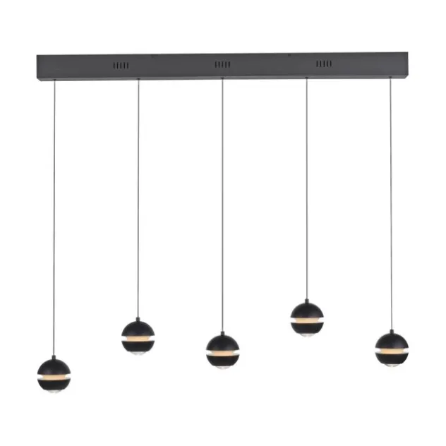 Schöner Wohnen-Kollektion LED Pendelleuchte schwarz, 5-flammig, höhenverstellbar