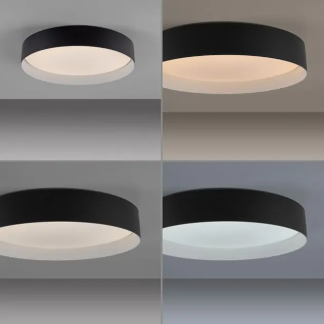 Schöner Wohnen-Kollektion LED Deckenleuchte TAVOLI, schwarz, rund D=39cm, dimmbar , Fernbedienung
