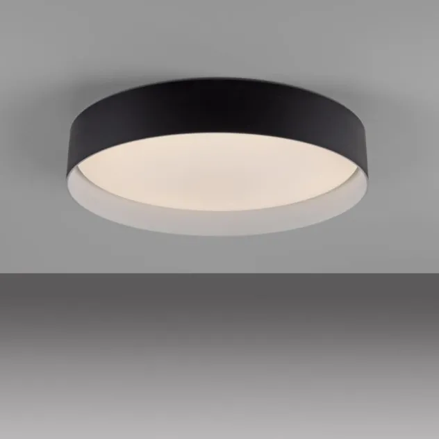 Schöner Wohnen-Kollektion LED Deckenleuchte TAVOLI, schwarz, rund D=39cm, dimmbar , Fernbedienung